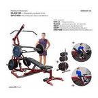 Body-Solid GLGS100P4 corner leverage gym with 455 lb plates and attachments