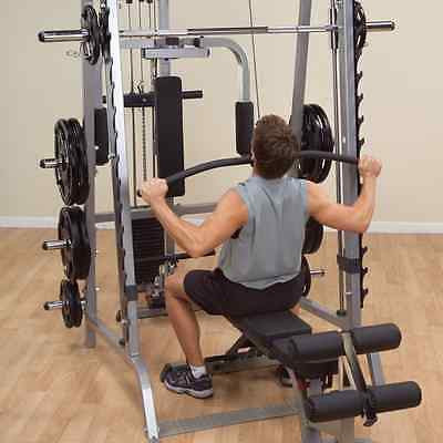 Body-Solid GS348QP4 Smith System + 500 lb Rubber Coated Weight Set