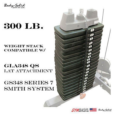 Body-Solid GS348Q Smith System w/ GPA3 + GLA348 + 310lb Black Stack & Alu Pulley
