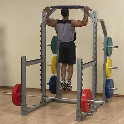 Body-Solid SMR1000 Multi Squat Rack KIT + OB86PBS + 260lb. Rubber Bumper set