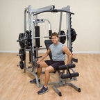 Body-Solid GS348QP4 Smith System + 500 lb Rubber Coated Weight Set