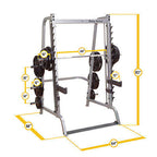 BodySolid GS348Q Series 7 Smith Machine with Rubber Grip Olympic Set