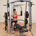 Body-Solid GS348QP4 Smith System + 500 lb Rubber Coated Weight Set