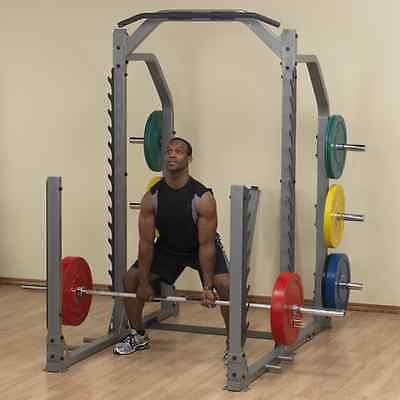Body-Solid SMR1000 Multi Squat Rack KIT + OB86PBS + 260lb. Rubber Bumper set