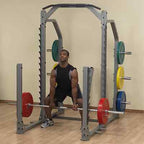 Body-Solid SMR1000 Multi Squat Rack KIT + OB86PBS + 260lb. Rubber Bumper set