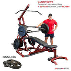 Body-Solid GLGS100P4 corner leverage gym with 355 lb rubber grip plates
