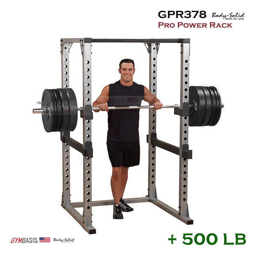 Body-Solid GPR378 Pro Power Rack with 500 lb Olympic weight set