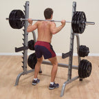 Body-Solid SDIB370 Olympic Bench Rack + 300 lb Rubber Coated Weight Set