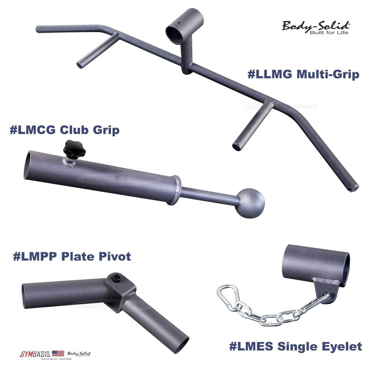 Landmine package: Multigrip LMMG, Eyelet LMSE, Club Grip LMCG, Plate Pivot LMPP