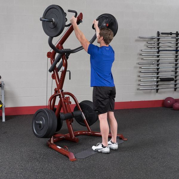 Body-Solid GLGS100P4 Corner Leverage Gym Pack + 255 lbs Rubber Grip Plates