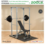 Body-Solid GFID31 bench and PPR200 power rack with 200 lb Olympic set