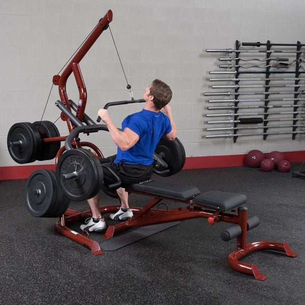 Body-Solid GLGS100P4 Corner Leverage Gym Pack + 255 lbs Rubber Grip Plates