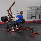Body-Solid GLGS100P4 Corner Leverage Gym Pack + 255 lbs Rubber Grip Plates