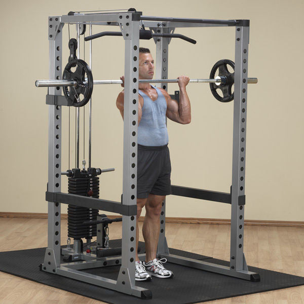 Body Solid GPR378 Pro Power Rack + 400 Lb. Weight Olympic Set