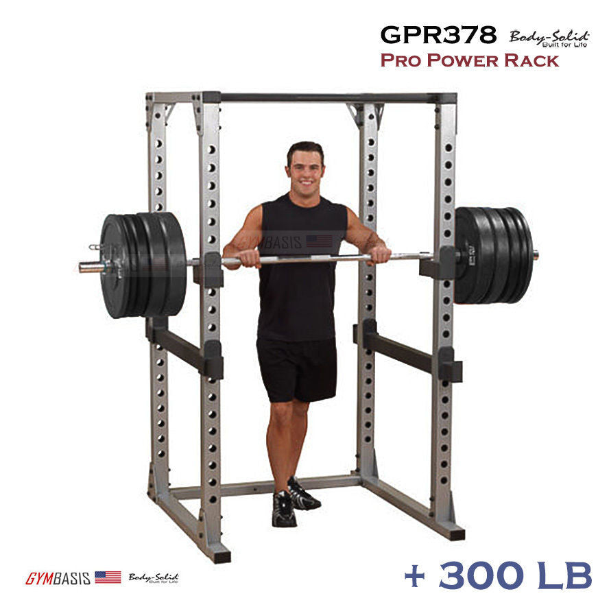 Body-Solid GPR378 Pro Power Rack with 300 lb Olympic weight set