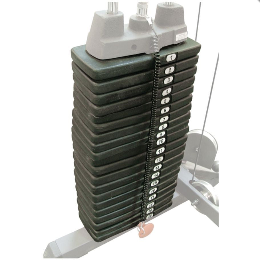 SP200 Body-Solid 200 lb Weight Stack Option for GLA378 Lat Attachment