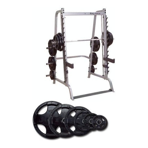 Body-Solid Series 7 Smith Machine with 255 lb Rubber Olympic Set