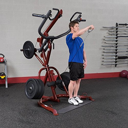 Body-Solid GLGS100P4 Corner Leverage Package with Bench and Rubber Grip Plates