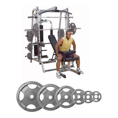 Body-Solid Series 7 Smith system with FID bench and 255 lb Olympic set