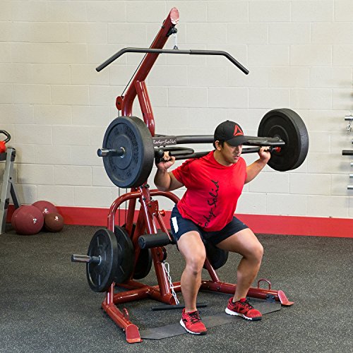 Body-Solid GLGS100P4 Corner Leverage Package with Bench and Rubber Grip Plates