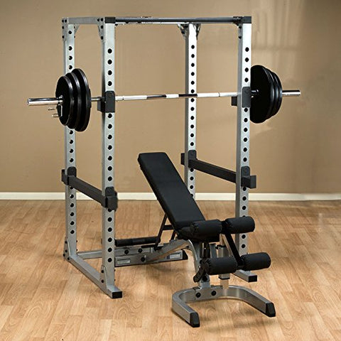 Body-Solid Power Rack GPR378 Package with Bench, 300 lb. Weight Set