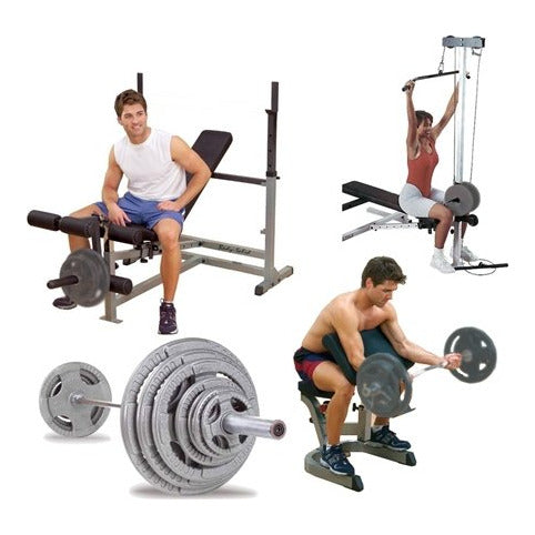 Body-Solid Olympic PowerCenter combo pack with 300 lb Olympic set