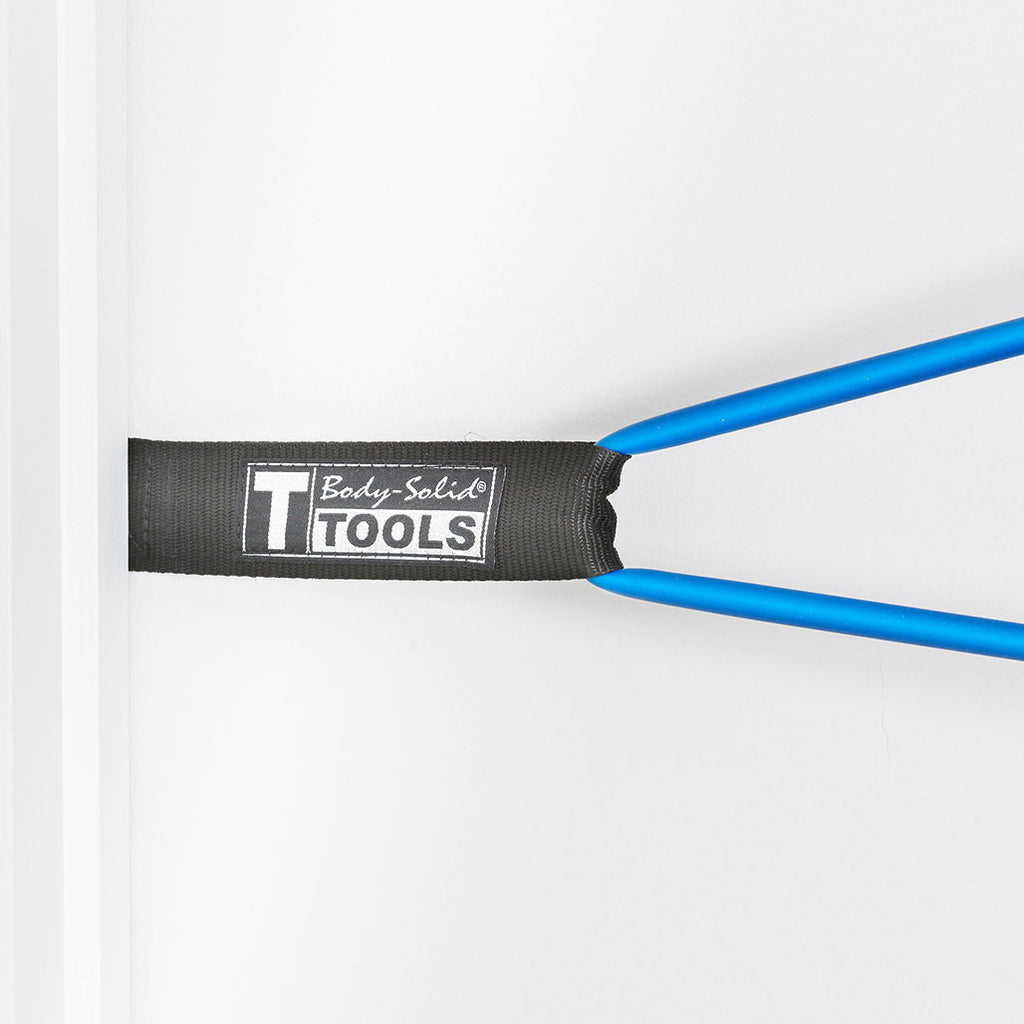 Resistance tube door attachment in use