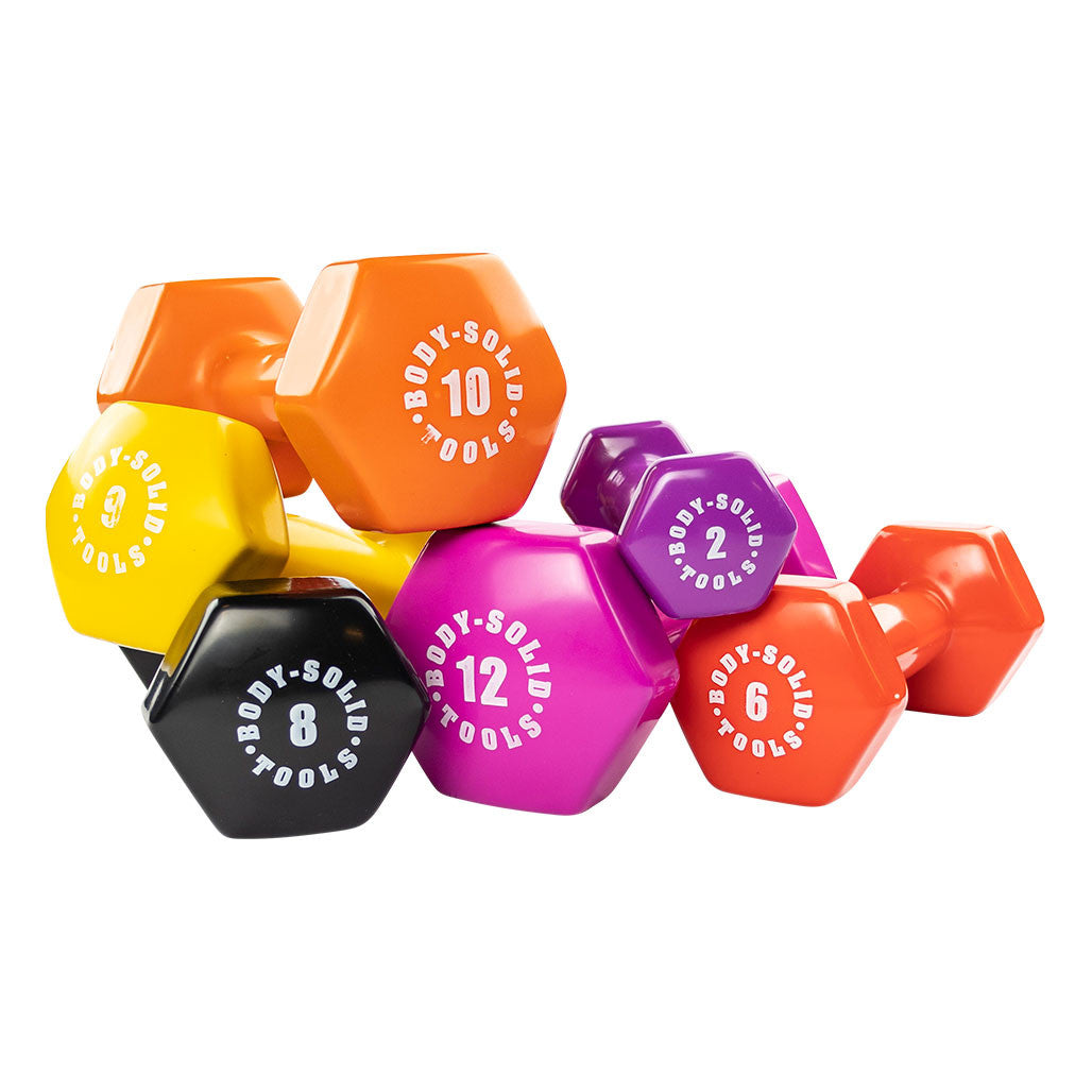 Body-Solid BSTVD6 Red 6 lb Vinyl Dumbbell
