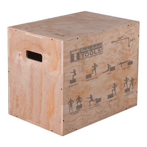 Body-Solid BSTWPBOX 3 Way Wooden Plyo Box, 20", 24", 30"