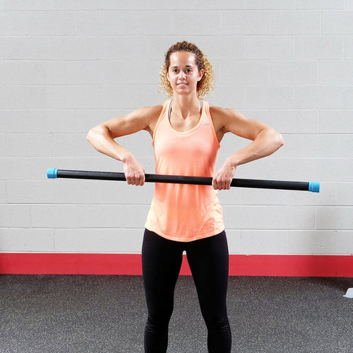 Body-Solid BSTFB18 18 lb Blue Padded Weighted Bar - Grip Diameter 1.25", view 2