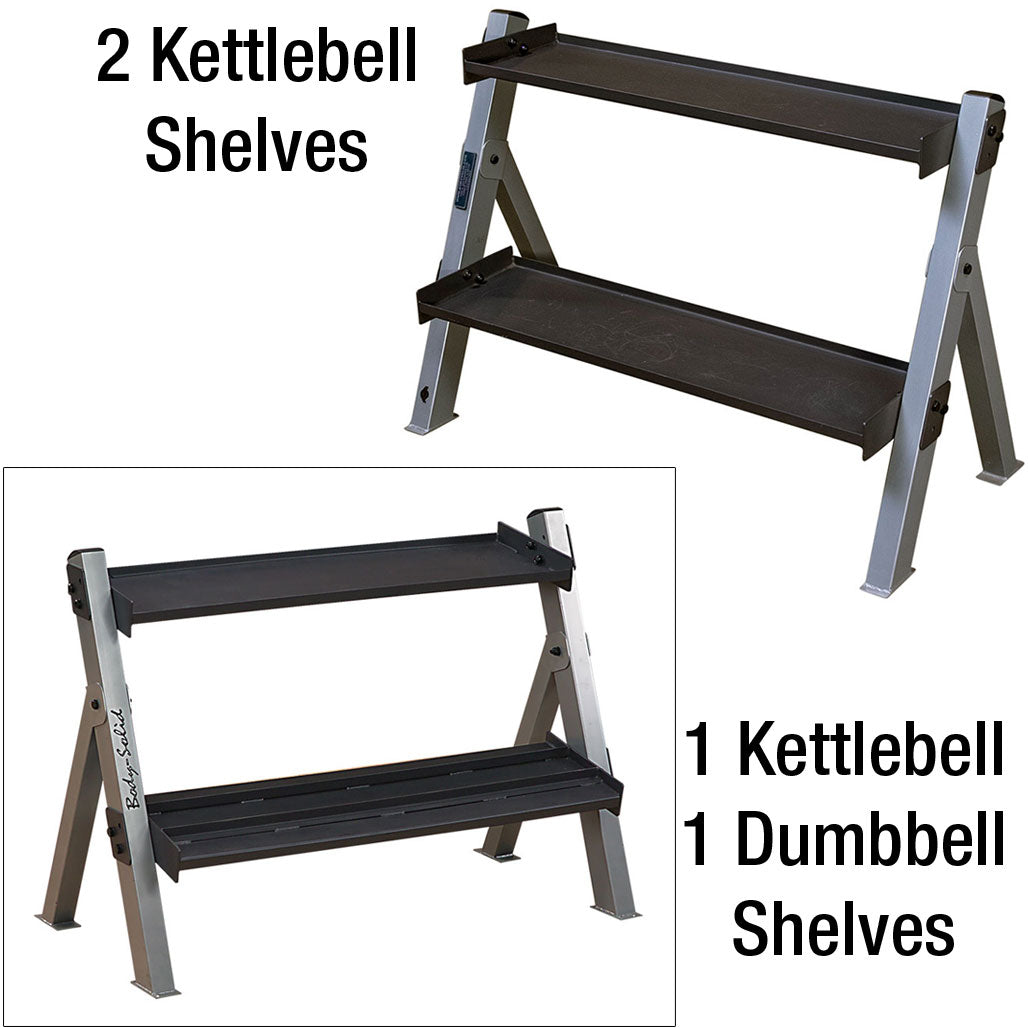 Body-Solid GDKR100B Dumbbell/Kettlebell Rack, view 3