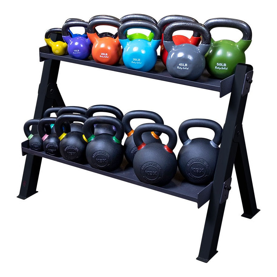 Body-Solid GDKR100B Dumbbell/Kettlebell Rack, view 2