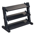 Body-Solid GDR34B 3 Tier Horizontal 34" Vinyl or Neoprene Dumbbell Rack