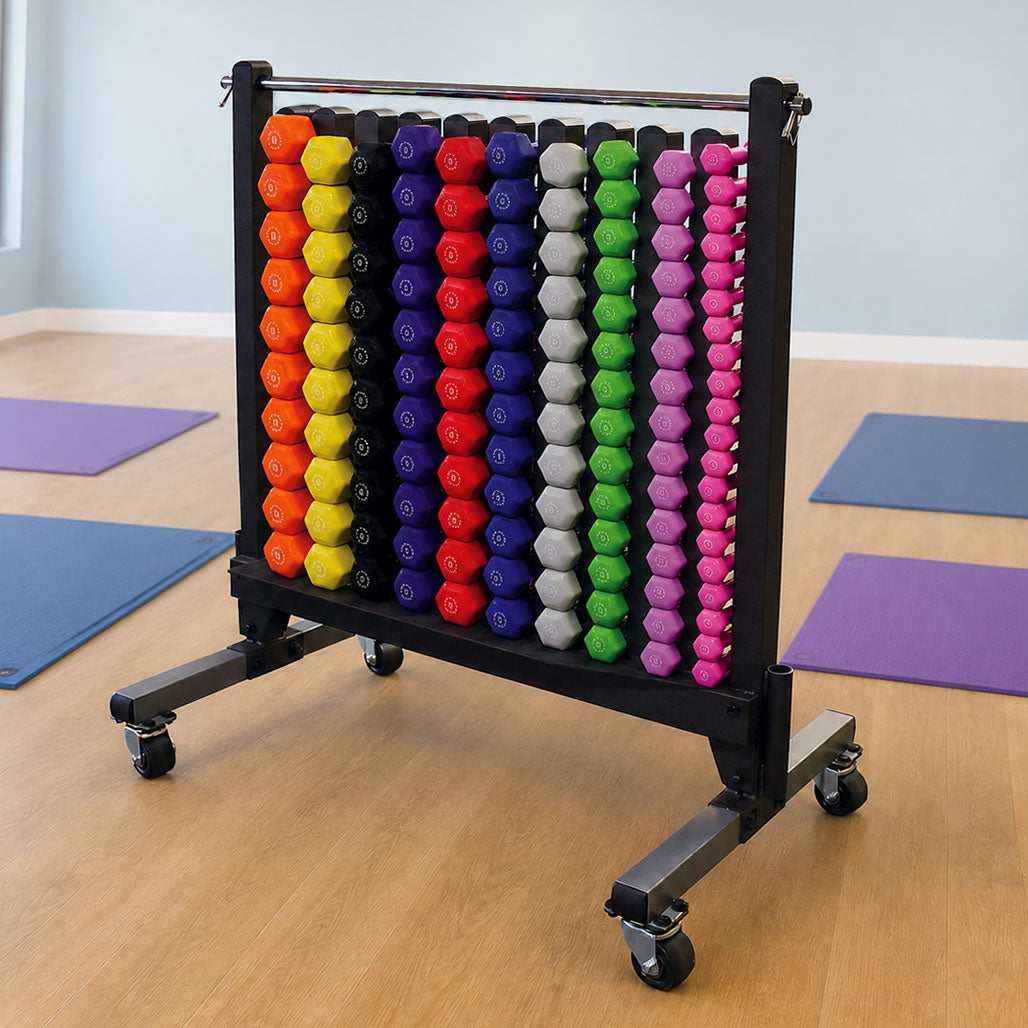 Body-Solid GDR500-NEOPACK 50 Pair Neoprene Dumbbell Set with Rack, view 4