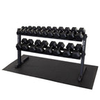 Body-Solid Rubber Hex Dumbbell Set 5-50 lb with Heavy-Duty 2-Tier Rack - photo 2