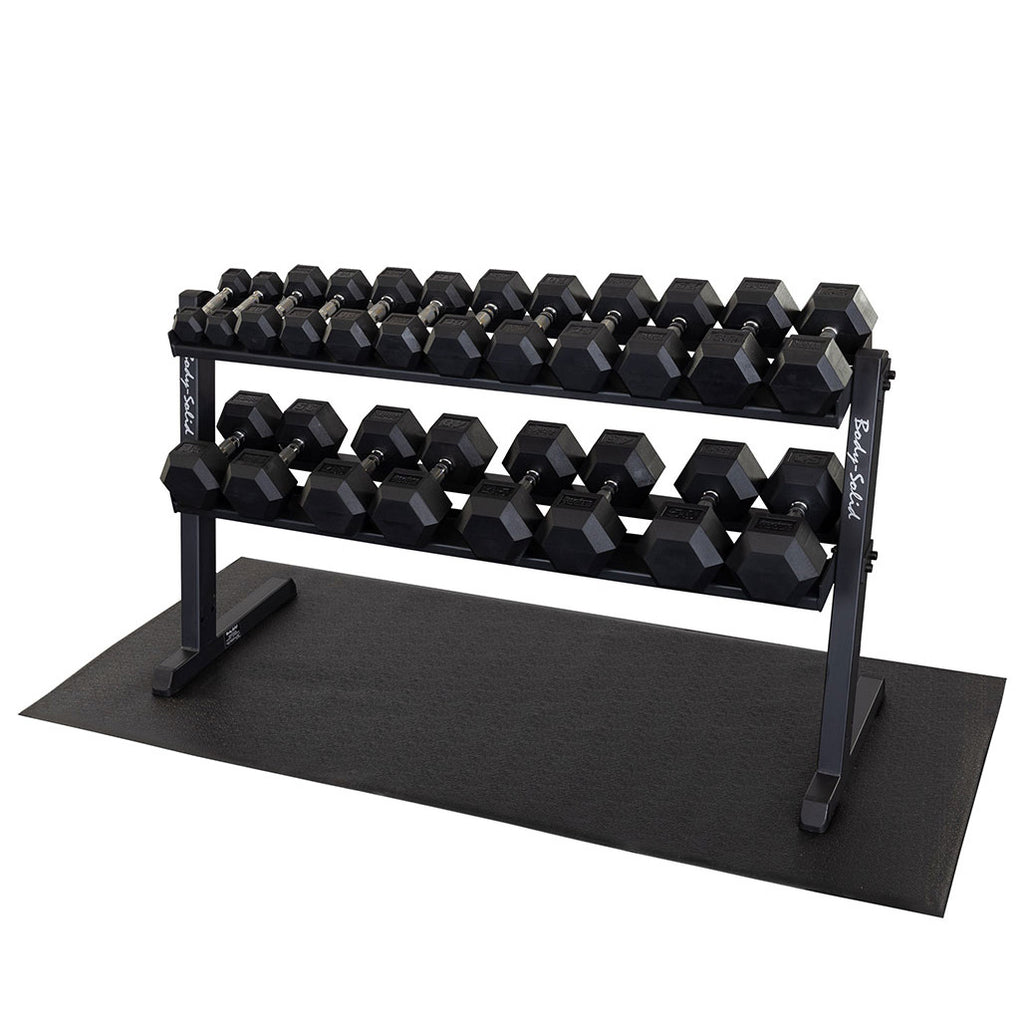 Body-Solid GDR60B 2 Tier Horizontal Dumbbell Rack (Black), view 3