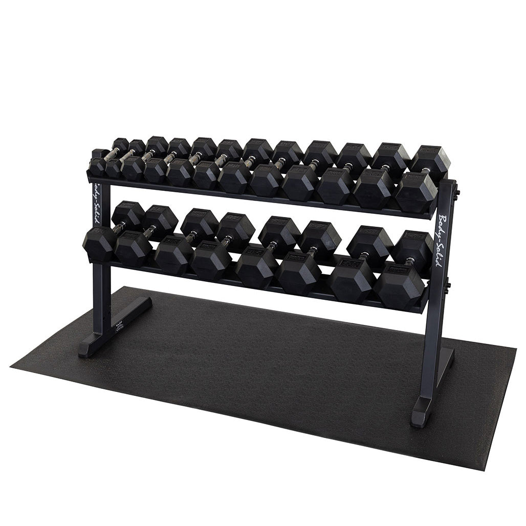 Body-Solid GDR60B 2 Tier Horizontal Dumbbell Rack (Black), view 3