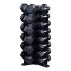 Body-Solid Rubber Hex Dumbbell Set 5-50 lb with Vertical Rack - photo 3