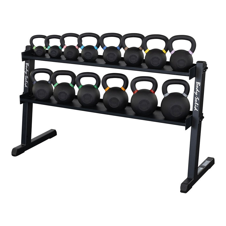 Body-Solid GKR60 2 Tier Horizontal Kettlebell Rack (Black), view 2