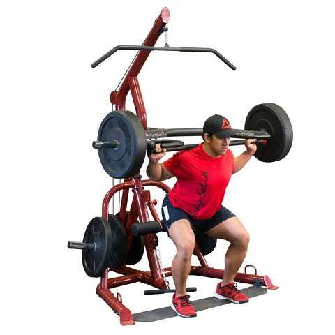Body-Solid GLGS100 Corner Leverage Gym with Rubber Grip Plates