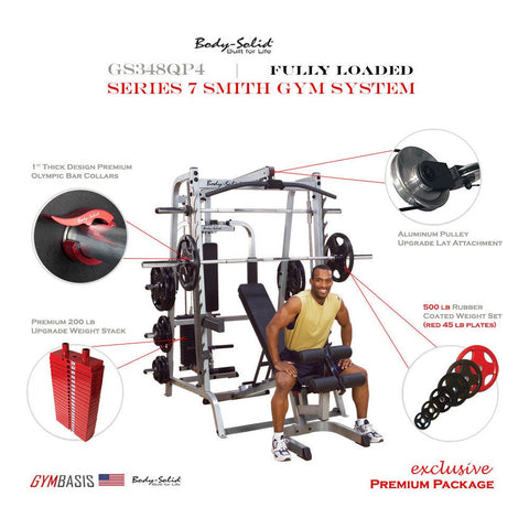 Body-Solid GS348QP4 Premium Smith System Fully Loaded 700lb Weight Set