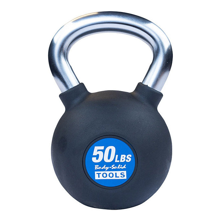 Body-Solid KBZ50 Chrome, Rubber Kettlebell 50lb, view 3