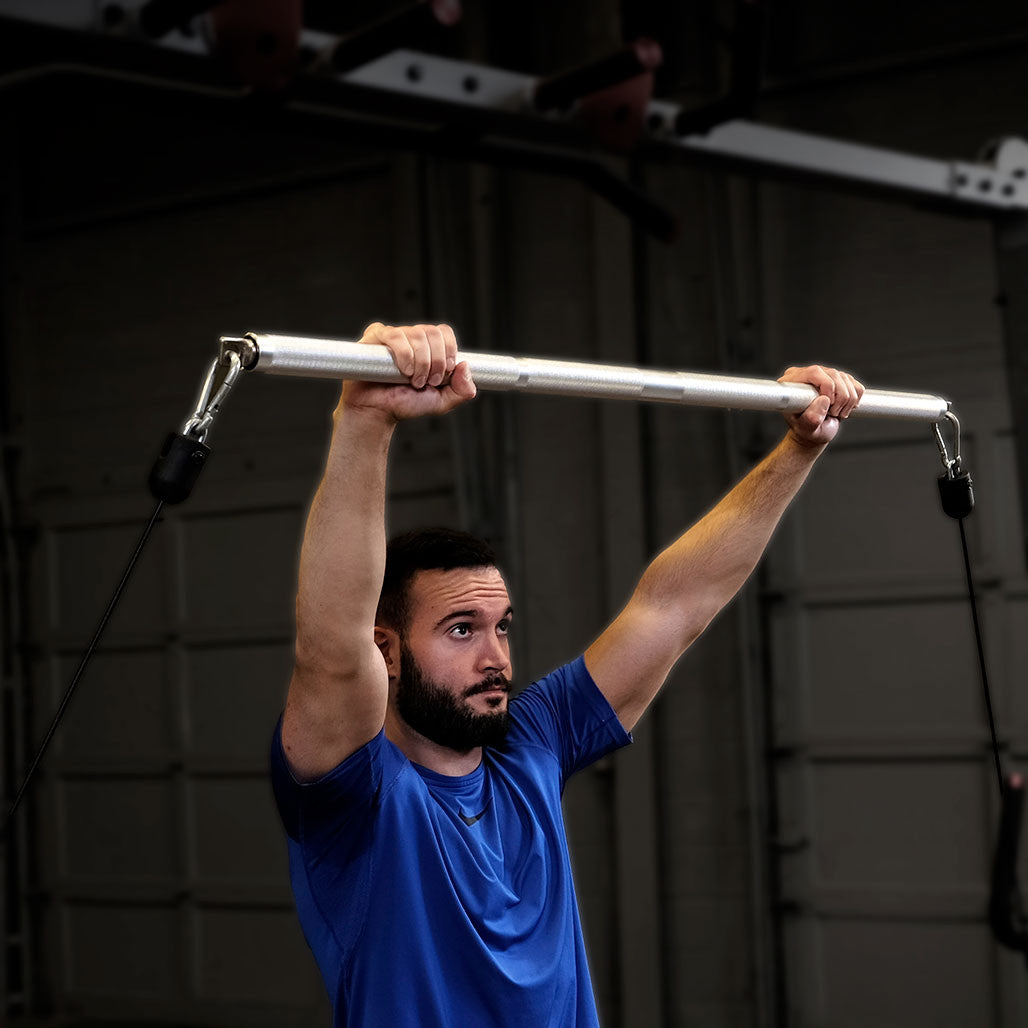 Body-Solid MB100A Aluminum Revolving Dual Cable Straight Bar for Functional Trainer, view 2