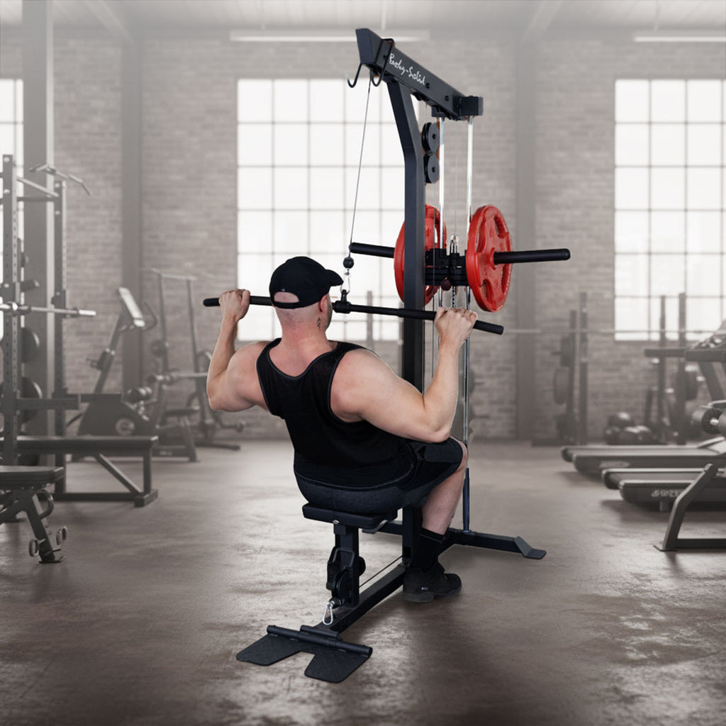 Body-Solid Lat Machine with Low Row (GLM85B), view 4
