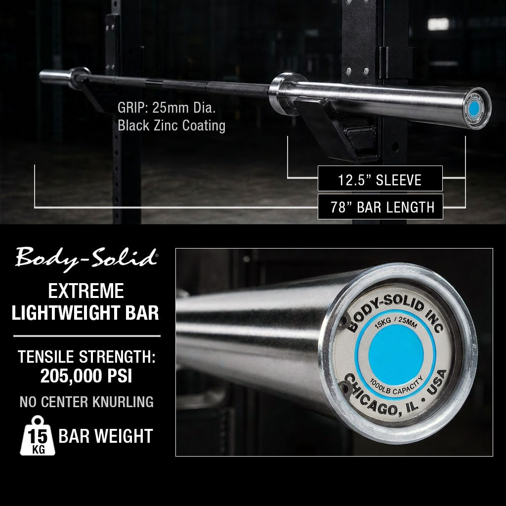 Body-Solid OB79EXT Oly Bar, 6.5 feet, Chicago Extreme, 33lbs, view 2