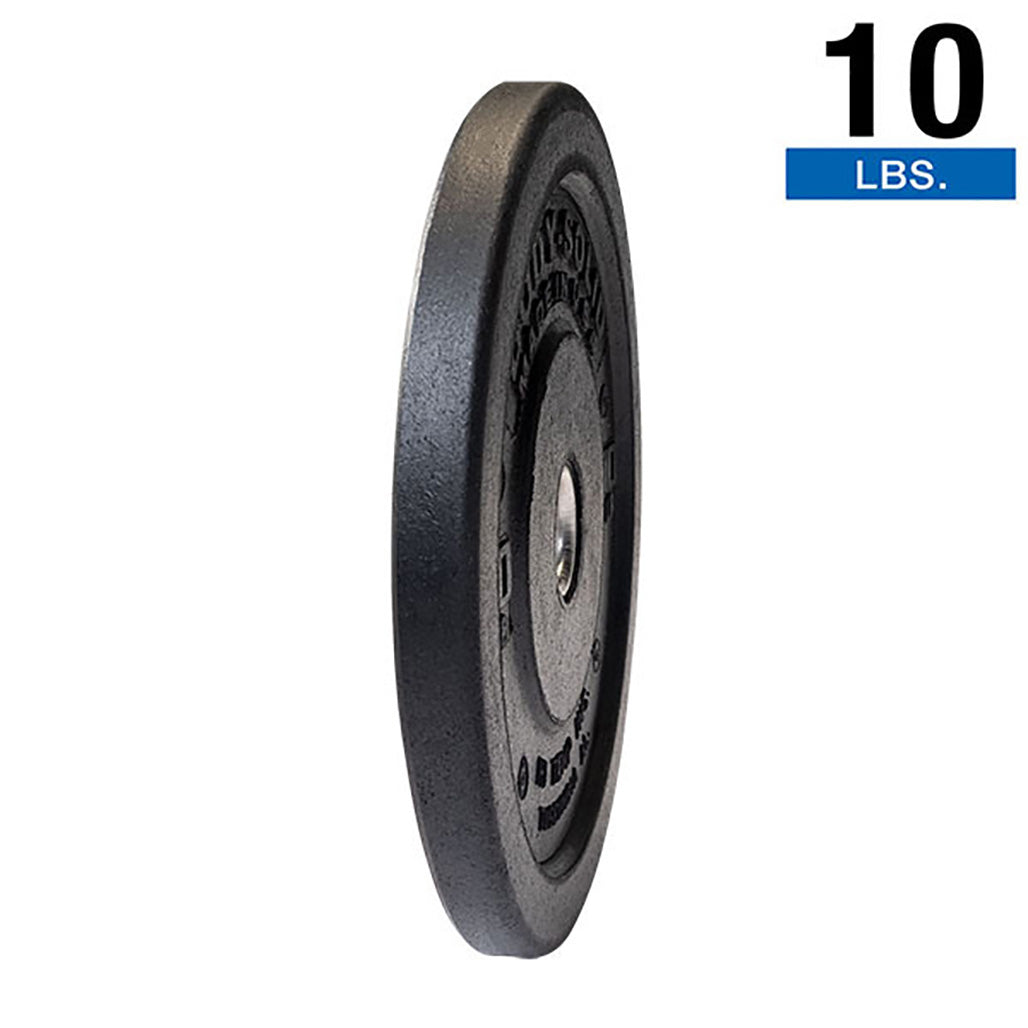 Body-Solid OBPH10 10 lb Black Bumper Plates 17.375", Full Commercial Made in USA, view 3