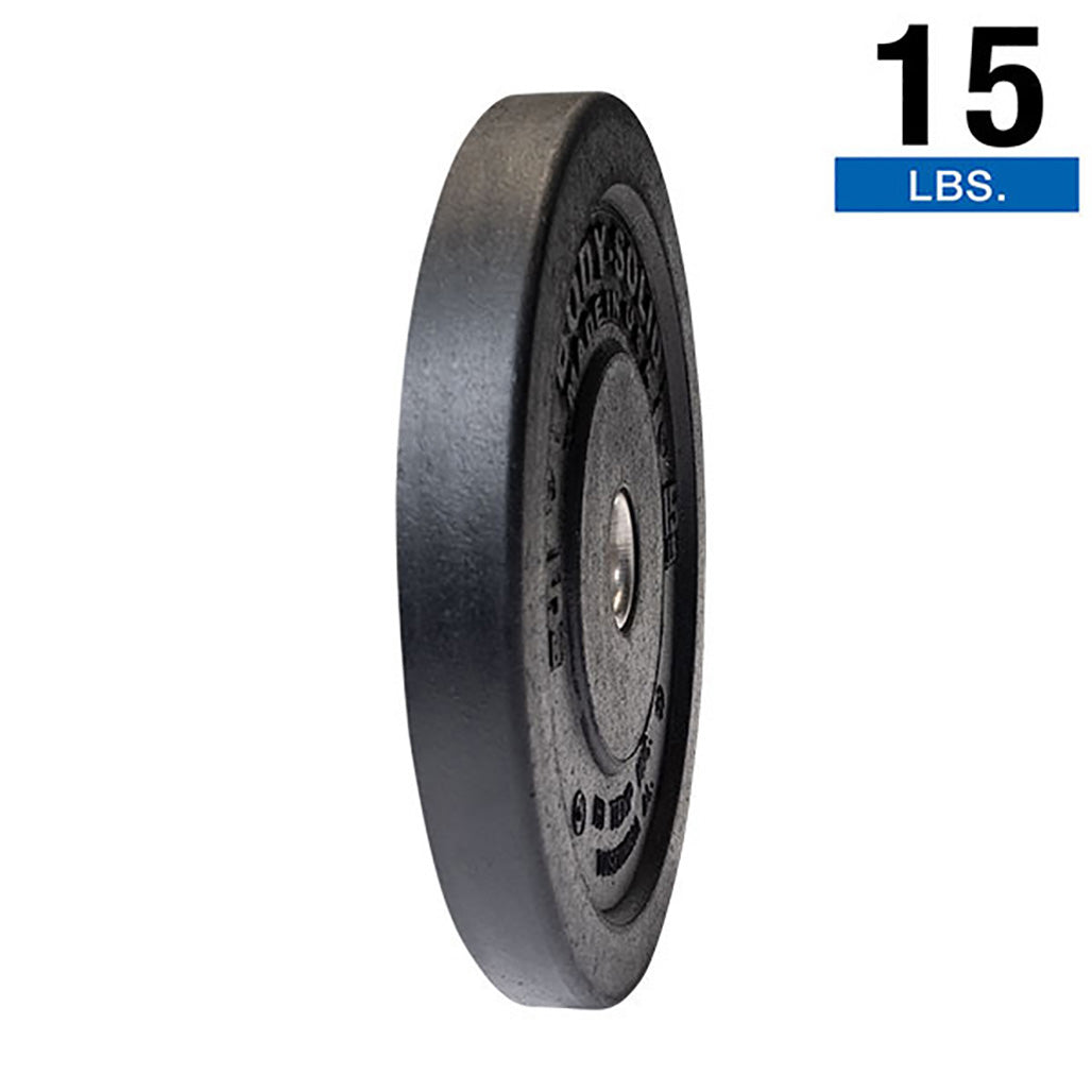 Body-Solid OBPH15 15 lb Black Bumper Plates 17.375", Full Commercial Made in USA, view 3