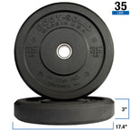 Body-Solid OBPH35 35 lb Black Bumper Plates 17.375", Full Commercial Made in USA, view 2