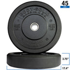 Body-Solid OBPH45 45 lb Premium Bumper Plates - Pair, view 2