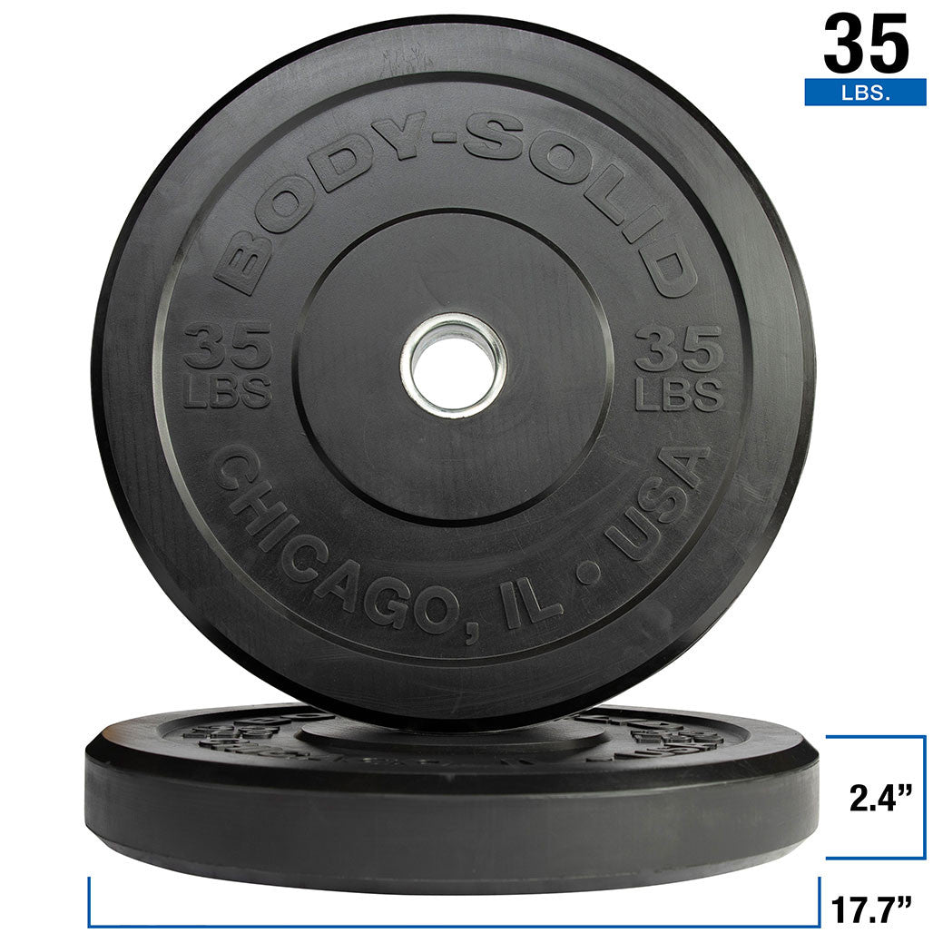 Body-Solid OBPX35 Black 35 lb Chicago Extreme Bumper, 17.72", Full Commercial, 3 Year Warranty, view 2